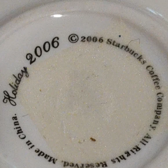 StarbucksWISHCHRISTMAS TreeTEACUP and attached  SAUCER ORNAMENT2006New - Picture 9 of 13